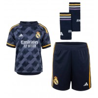 Koszulka piłkarska Real Madrid David Alaba #4 Strój wyjazdowy dla dzieci 2023-24 tanio Krótki Rękaw (+ Krótkie spodenki)